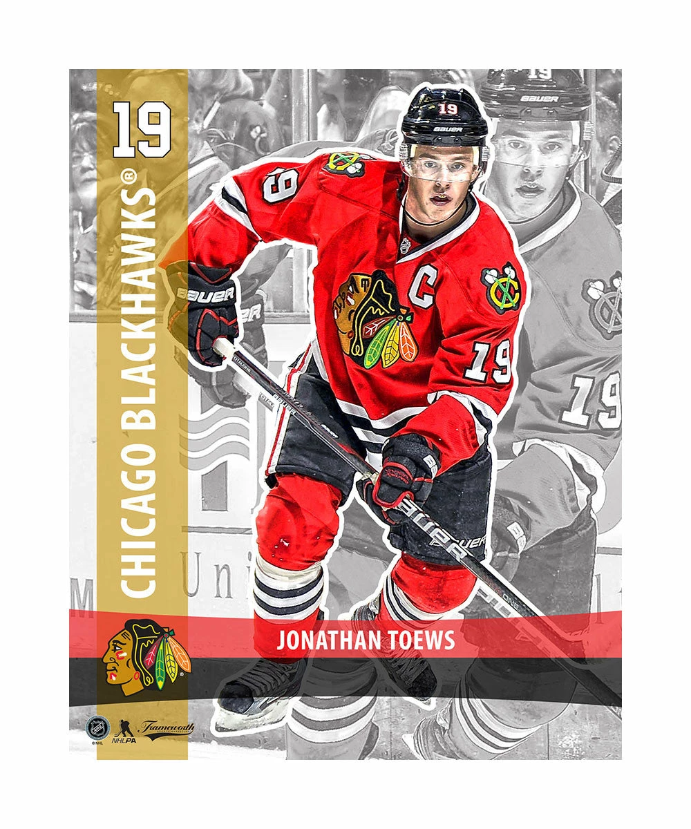 FRAMEWORTH CHICAGO BLACKHAWKS JONATHAN TOEWS 16X20 PLAQUE 3 FRAMEWORTH CHICAGO BLACKHAWKS JONATHAN TOEWS 16X20 PLAQUE
