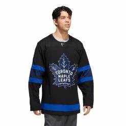 TORONTO MAPLE LEAFS X DREW HOUSE ADIDAS ADIZERO PRIMEGREEN AUTHENTIC BLACK REVERSIBLE THIRD JERSEY -Jersey shop ADIDAS AUTHENTIC TORONTO MAPLE LEAFS X DREW HOUSE ALTERNATE JERSEY EIGHT