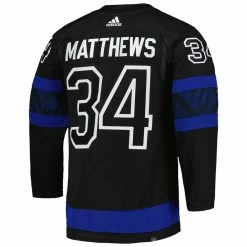 AUSTON MATTHEWS TORONTO MAPLE LEAFS X DREW HOUSE ADIDAS ADIZERO PRIMEGREEN AUTHENTIC BLACK REVERSIBLE THIRD JERSEY