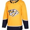 ADIDAS AUTHENTIC PRO NASHVILLE PREDATORS YELLOW HOME JERSEY -Jersey shop Adidas Nashville Predators Home Jersey Front