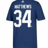 AUSTON MATTHEWS TORONTO MAPLE LEAFS ADIDAS MEN'S AUTHENTIC JERSEY T SHIRT -Jersey shop Auston Matthews Toronto Maple Leafs Adidas Silver Jersey Tee Back