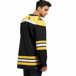 BOSTON BRUINS ADIDAS ADIZERO PRIMEGREEN AUTHENTIC BLACK HOME JERSEY -Jersey shop BOSTON BRUINS ADIDAS ADIZERO PRIMEGREEN AUTHENTIC BLACK HOME JERSEY MODEL BACK