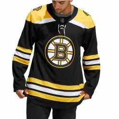 BOSTON BRUINS ADIDAS ADIZERO PRIMEGREEN AUTHENTIC BLACK HOME JERSEY -Jersey shop BOSTON BRUINS ADIDAS ADIZERO PRIMEGREEN AUTHENTIC BLACK HOME JERSEY MODEL FRONT