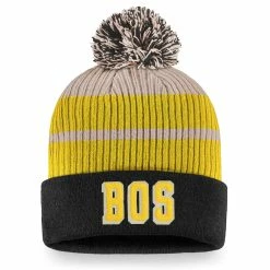 BOSTON BRUINS FANATICS MEN'S TRUE CLASSICS BEANIE CUFF POM TOQUE