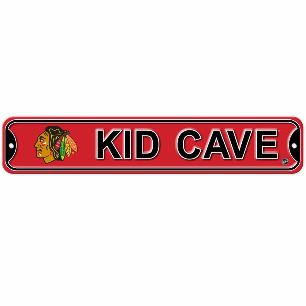 BULLETIN CHICAGO BLACKHAWKS KID CAVE SIGN 3 BULLETIN CHICAGO BLACKHAWKS KID CAVE SIGN