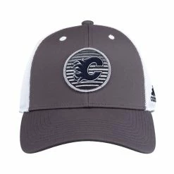 CALGARY FLAMES ADIDAS ADULT NHL MESH TRUCKER STRUCTURED ADJUSTABLE HAT