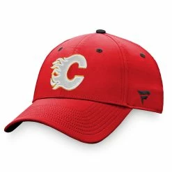 CALGARY FLAMES FANATICS MEN'S AUTHENTIC PRO LOCKER ROOM ALTERNATE LOGO ADJUSTABLE HAT