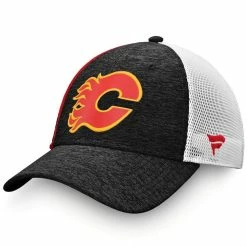 CALGARY FLAMES FANATICS MEN'S AUTHENTIC PRO LOCKER ROOM STRUCTURED ADJUSTABLE MESH HAT