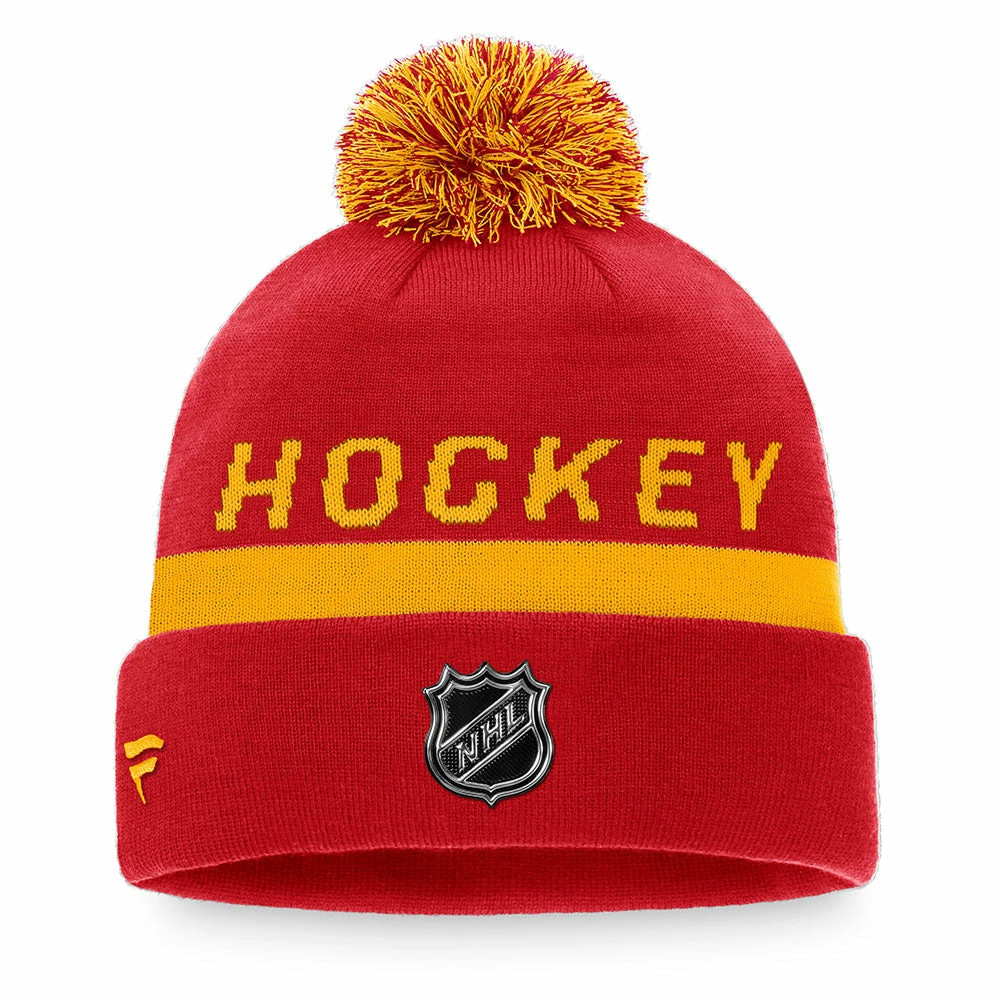 CALGARY FLAMES FANATICS MEN'S AUTHENTIC PRO LOCKER ROOM BEANIE CUFF POM TOQUE 4 CALGARY FLAMES FANATICS MEN'S AUTHENTIC PRO LOCKER ROOM BEANIE CUFF POM TOQUE - Image 2