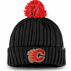 CALGARY FLAMES FANATICS MEN'S CUFFED BEANIE WITH POM TOQUE