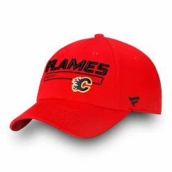 CALGARY FLAMES FANATICS MEN'S RINKSIDE FUNDAMENTAL ADJUSTABLE HAT - RED