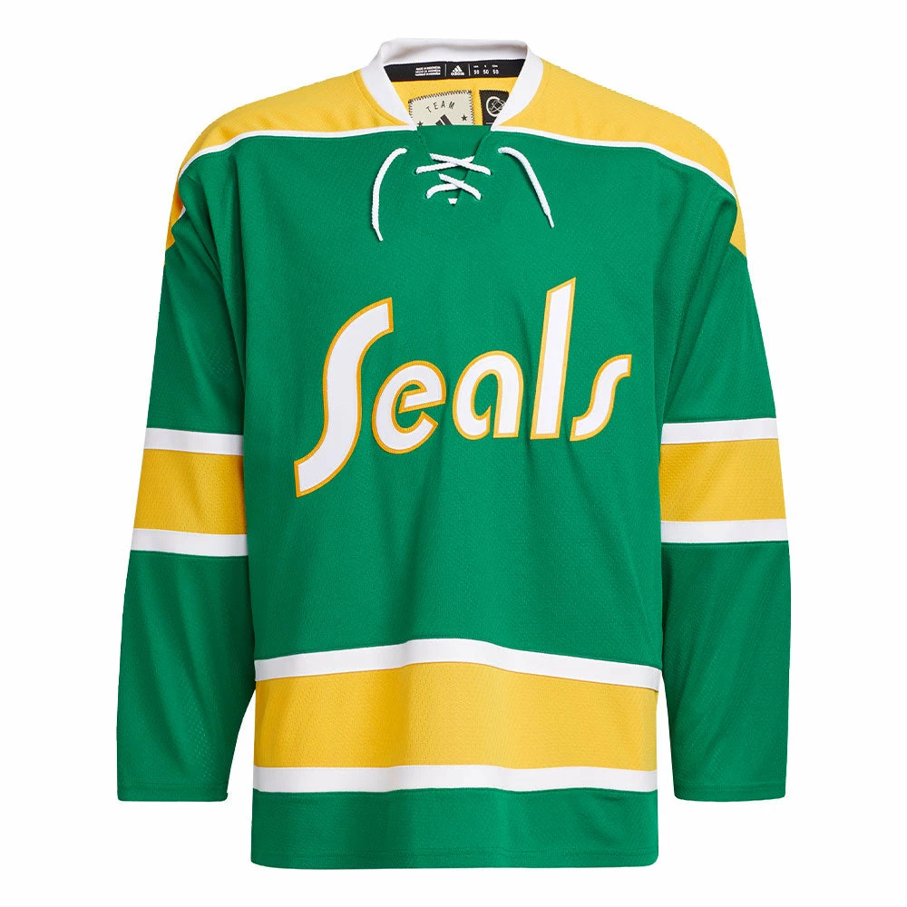 CALIFORNIA GOLDEN SEALS ADIDAS TEAM CLASSICS ADULT GREEN HOCKEY JERSEY 8 CALIFORNIA GOLDEN SEALS ADIDAS TEAM CLASSICS ADULT GREEN HOCKEY JERSEY - Image 6
