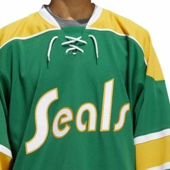 CALIFORNIA GOLDEN SEALS ADIDAS TEAM CLASSICS ADULT GREEN HOCKEY JERSEY 12 CALIFORNIA GOLDEN SEALS ADIDAS TEAM CLASSICS ADULT GREEN HOCKEY JERSEY -Jersey shop CALIFORNIA GOLDEN SEALS ADIDAS TEAM CLASSICS ADULT GREEN HOCKEY JERSEY MODEL CHEST