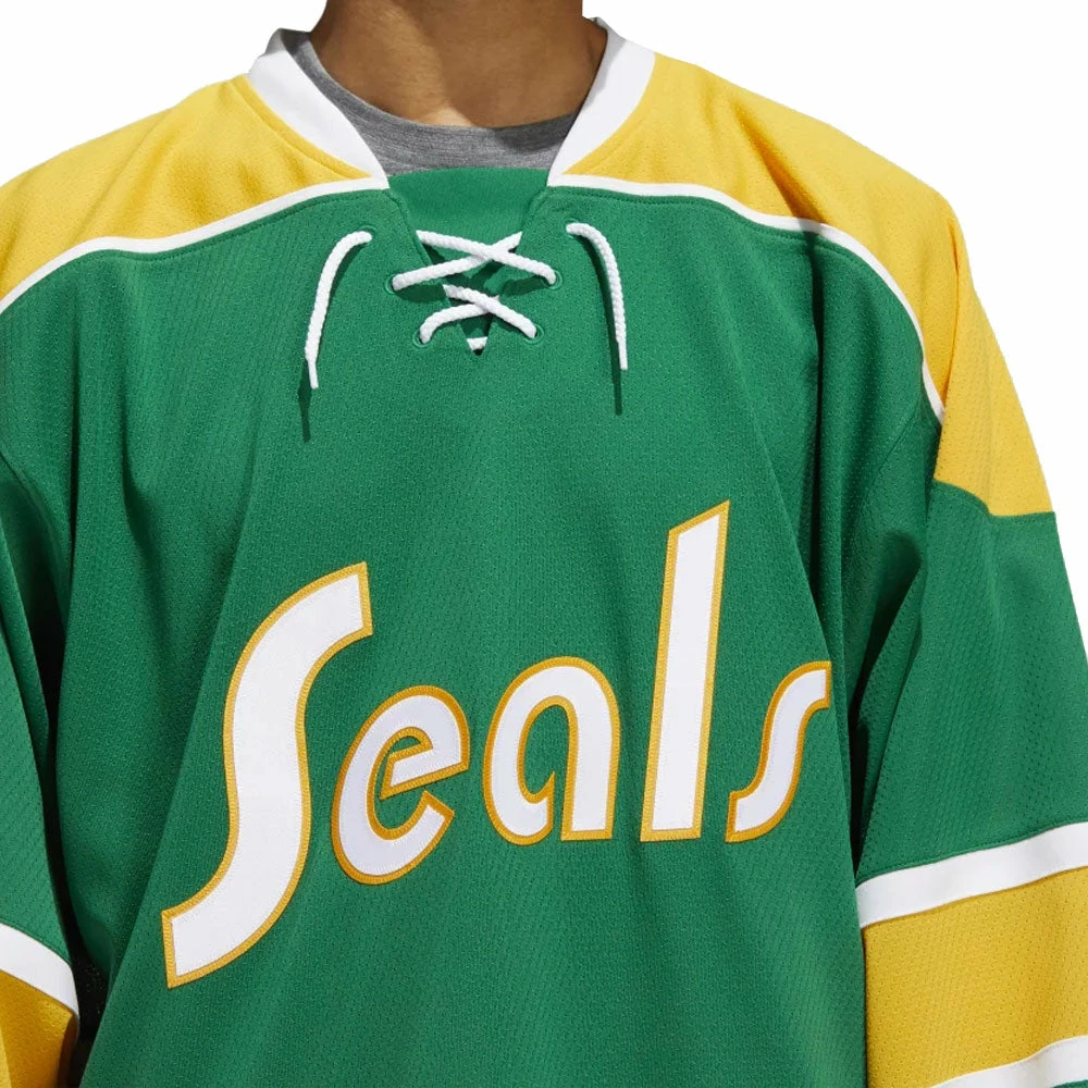 CALIFORNIA GOLDEN SEALS ADIDAS TEAM CLASSICS ADULT GREEN HOCKEY JERSEY 6 CALIFORNIA GOLDEN SEALS ADIDAS TEAM CLASSICS ADULT GREEN HOCKEY JERSEY - Image 4