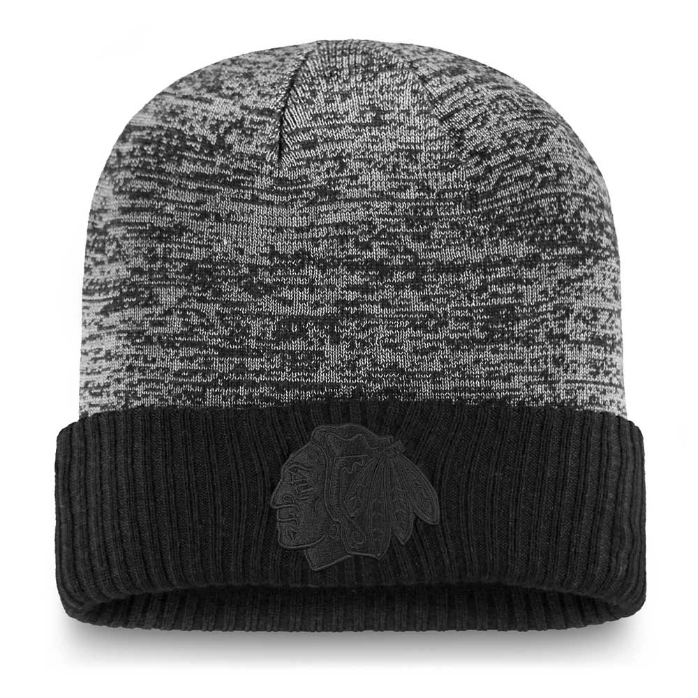 CHICAGO BLACKHAWKS FANATICS MEN'S AUTHENTIC PRO BLACK ICE BEANIE CUFF TOQUE 3 CHICAGO BLACKHAWKS FANATICS MEN'S AUTHENTIC PRO BLACK ICE BEANIE CUFF TOQUE