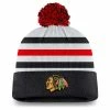 CHICAGO BLACKHAWKS FANATICS MEN'S AUTHENTIC PRO DRAFT CUFFED KNIT POM TOQUE -Jersey shop CHICAGO BLACKHAWKS FANATICS AUTHENTIC PRO DRAFT CUFFED KNIT POM TOQUE FRONT
