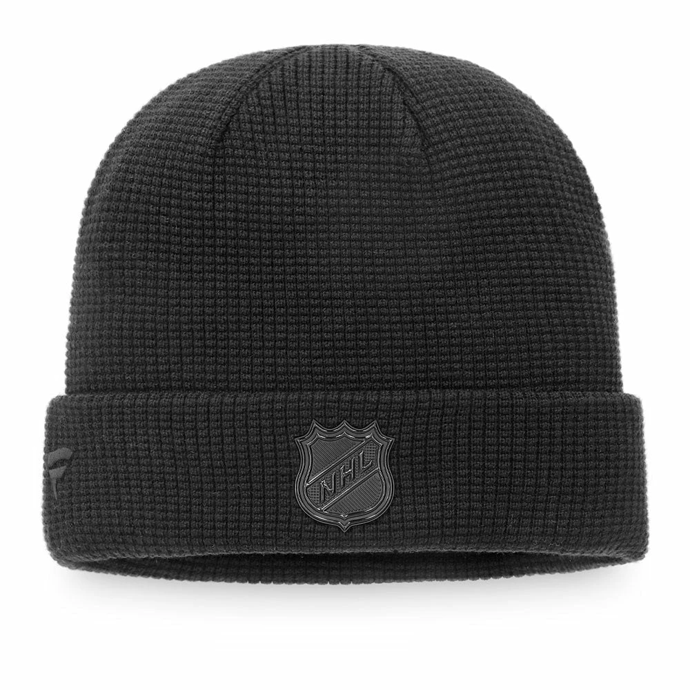 CHICAGO BLACKHAWKS FANATICS MEN'S BLACK ICE CUFF BEANIE TOQUE 4 CHICAGO BLACKHAWKS FANATICS MEN'S BLACK ICE CUFF BEANIE TOQUE - Image 2