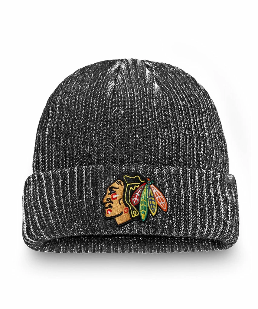 CHICAGO BLACKHAWKS FANATICS MEN'S RINKSIDE CUFFED BEANIE TOQUE 3 CHICAGO BLACKHAWKS FANATICS MEN'S RINKSIDE CUFFED BEANIE TOQUE
