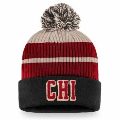 CHICAGO BLACKHAWKS FANATICS MEN'S TRUE CLASSICS BEANIE CUFF POM TOQUE