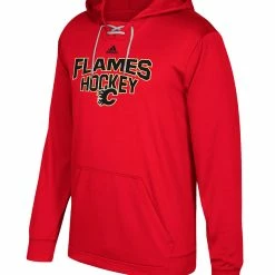 CALGARY FLAMES ADIDAS MEN'S PERFORMANCE FLEECE HOCKEY HOODIE