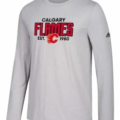 CALGARY FLAMES ADIDAS MEN'S GO TO PERFORMANCE ESTABLISHED LONGSLEEVE SHIRT