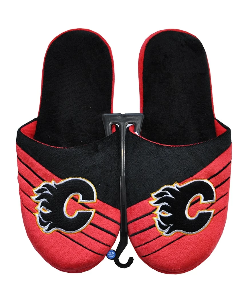 KDI CALGARY FLAMES BIG LOGO SLIPPERS 3 KDI CALGARY FLAMES BIG LOGO SLIPPERS