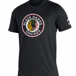 CHICAGO BLACKHAWKS ADIDAS ADULT REVERSE RETRO AMPLIFIER T SHIRT