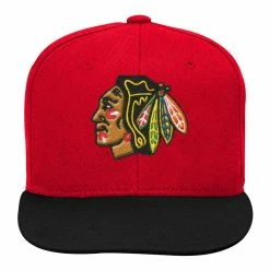 Outer Stuff CHICAGO BLACKHAWKS KID'S 2-TONE FLATBRIM SNAPBACK HAT