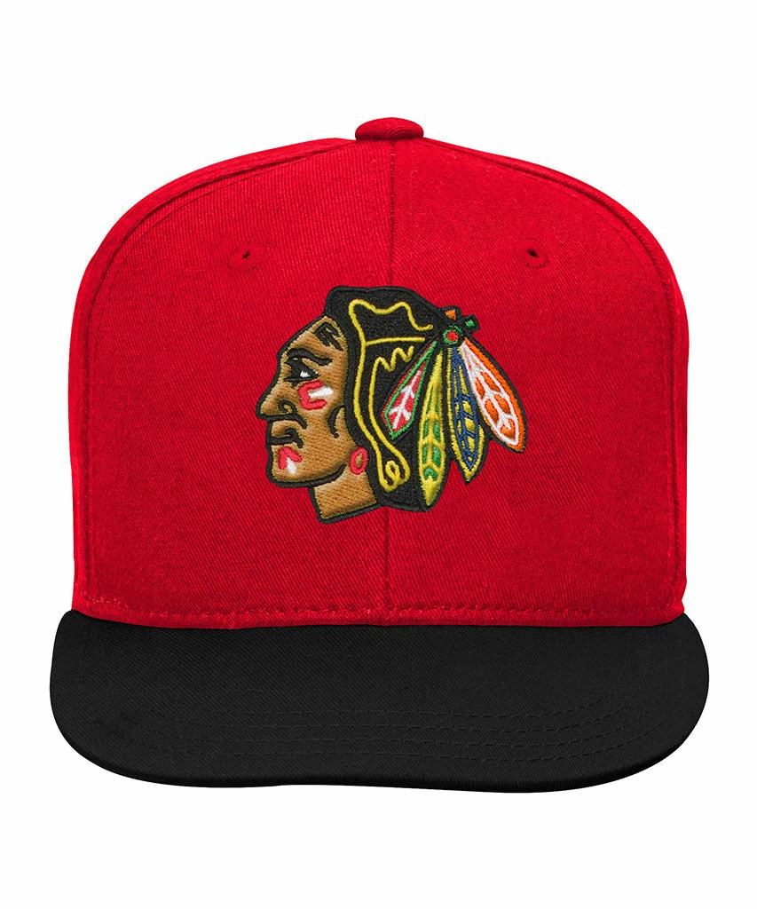 Outer Stuff CHICAGO BLACKHAWKS KID'S 2-TONE FLATBRIM SNAPBACK HAT 3 Outer Stuff CHICAGO BLACKHAWKS KID'S 2-TONE FLATBRIM SNAPBACK HAT