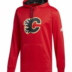 CALGARY FLAMES ADIDAS MEN'S PULLOVER HOODIE