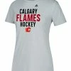 CALGARY FLAMES ADIDAS WOMEN'S LINED MIDDLE TEAM T SHIRT -Jersey shop DP7753