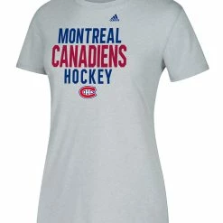 MONTREAL CANADIENS ADIDAS WOMEN'S LINED MIDDLE TEAM T SHIRT