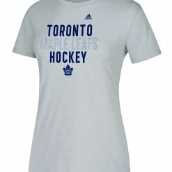 TORONTO MAPLE LEAFS ADIDAS WOMEN'S LINED MIDDLE TEAM T SHIRT
