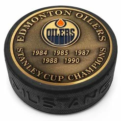 Mustang EDMONTON OILERS 5-TIME STANLEY CUP CHAMPIONS MEDALLION COLLECTION PUCK