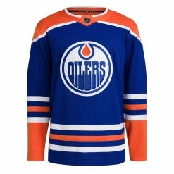 EDMONTON OILERS ADIDAS ADIZERO PRIMEGREEN AUTHENTIC ROYAL HOME JERSEY