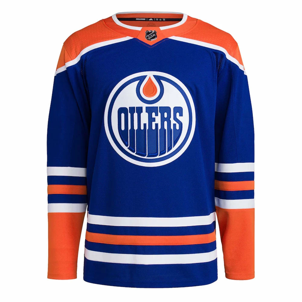 EDMONTON OILERS ADIDAS ADIZERO PRIMEGREEN AUTHENTIC ROYAL HOME JERSEY 3 EDMONTON OILERS ADIDAS ADIZERO PRIMEGREEN AUTHENTIC ROYAL HOME JERSEY