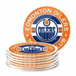 Mustang EDMONTON OILERS TEAM STRIPE COASTER - 8 PACK