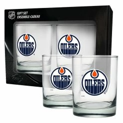 Mustang EDMONTON OILERS 2 PACK ROCK GLASS - ETCHED