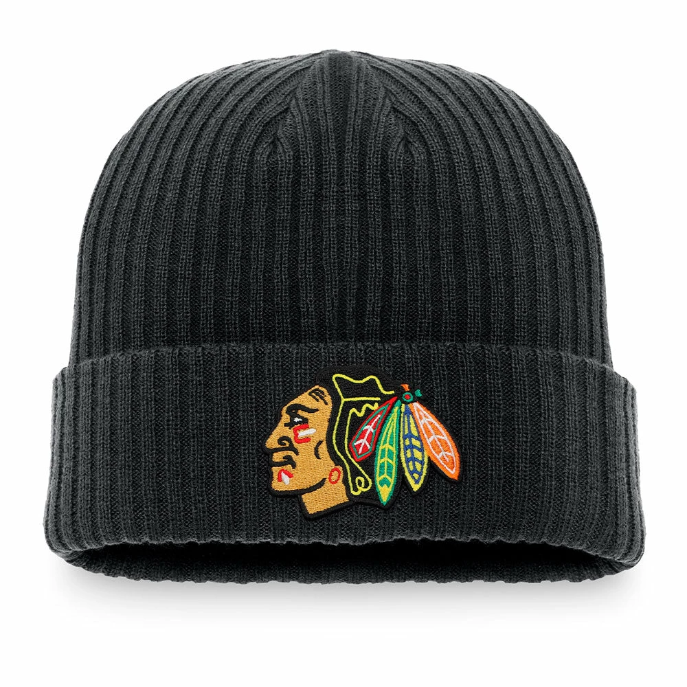 FANATICS CHICAGO BLACKHAWKS CORE KNIT TOQUE 3 FANATICS CHICAGO BLACKHAWKS CORE KNIT TOQUE