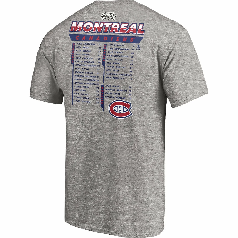 FANATICS MONTREAL CANADIENS 2021 STANLEY CUP FINAL BOUND HIGH STICKING ROSTER T SHIRT 4 FANATICS MONTREAL CANADIENS 2021 STANLEY CUP FINAL BOUND HIGH STICKING ROSTER T SHIRT - Image 2