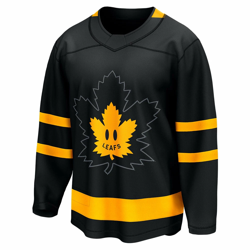 FANATICS TORONTO MAPLE LEAFS ADULT BLACK THIRD BREAKAWAY JERSEY 4 FANATICS TORONTO MAPLE LEAFS ADULT BLACK THIRD BREAKAWAY JERSEY - Image 2