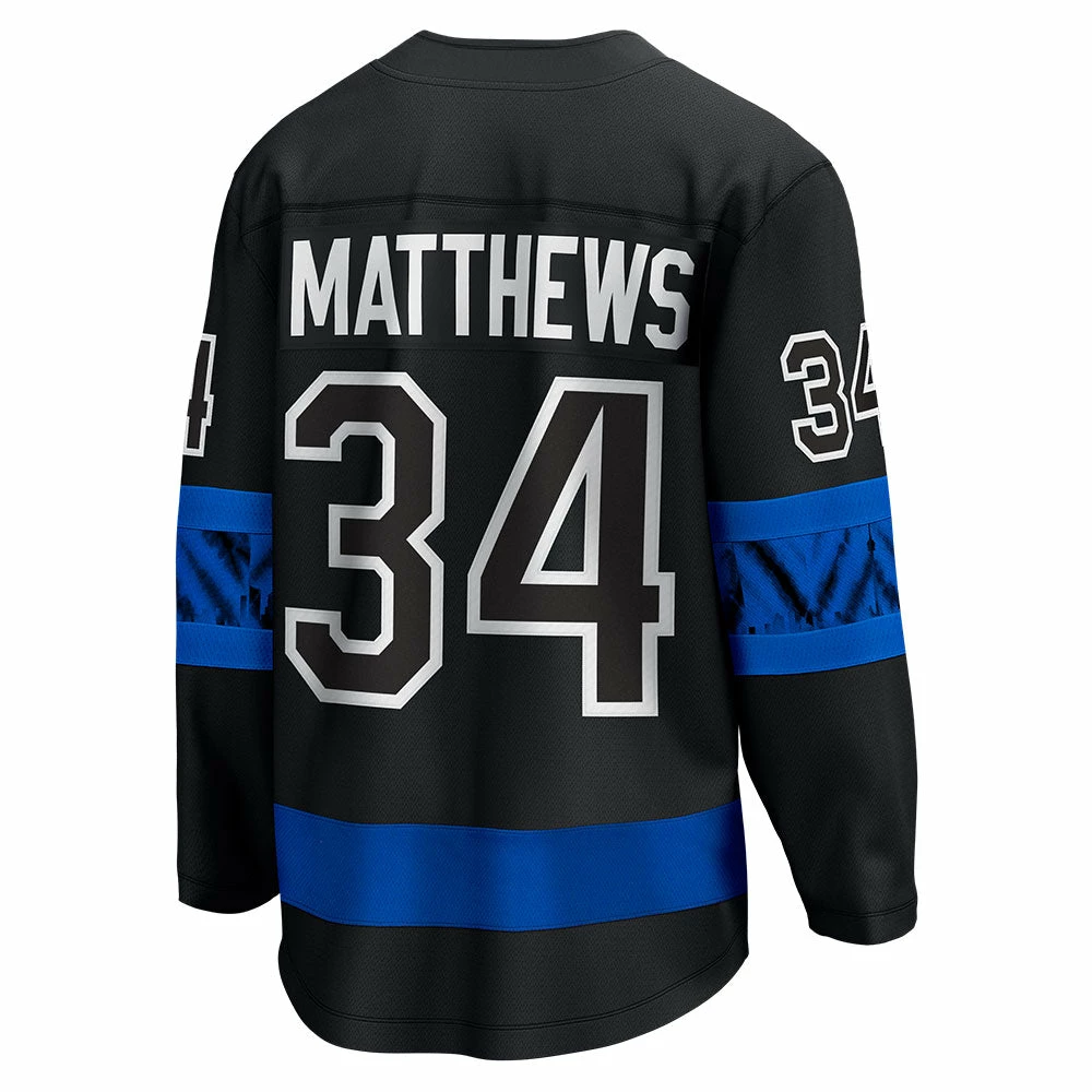 FANATICS TORONTO MAPLE LEAFS AUSTON MATTHEWS BLACK THIRD ADULT BREAKAWAY JERSEY 3 FANATICS TORONTO MAPLE LEAFS AUSTON MATTHEWS BLACK THIRD ADULT BREAKAWAY JERSEY