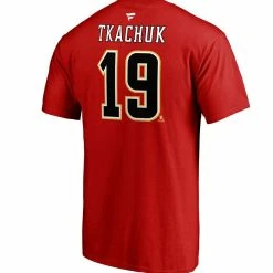 MATTHEW TKACHUK CALGARY FLAMES FANATICS MEN'S NAME AND NUMBER T SHIRT
