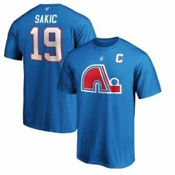 JOE SAKIC QUEBEC NORDIQUES FANATICS ADULT HERITAGE T SHIRT -Jersey shop JOE SAKIC QUEBEC NORDIQUES FANATICS MEN S HERITAGE T SHIRT PAIR