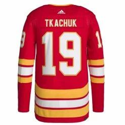 MATTHEW TKACHUK CALGARY FLAMES ADIDAS ADIZERO PRIMEGREEN AUTHENTIC RED HOME JERSEY