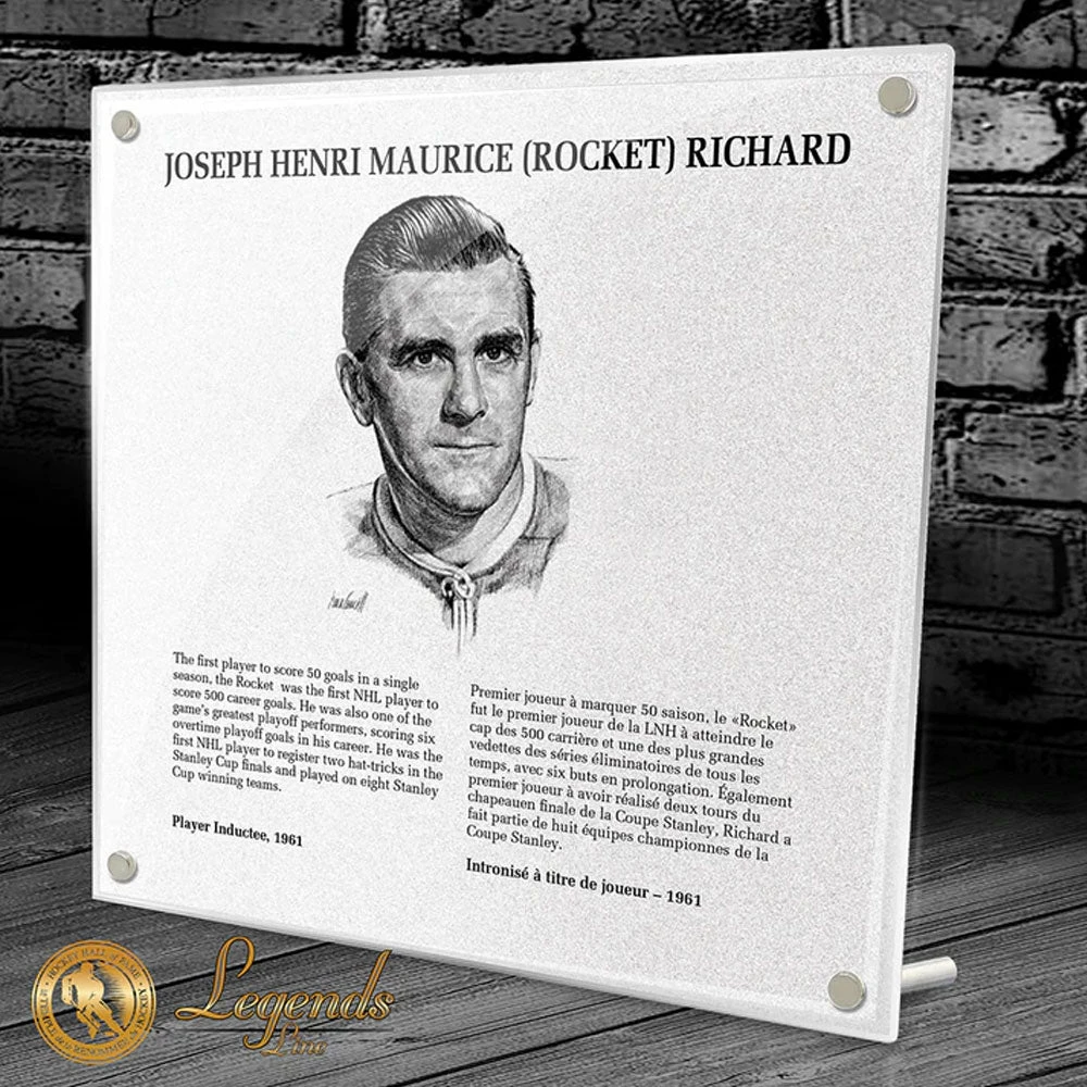 Mustang MAURICE RICHARD HOCKEY HALL OF FAME INDUCTION REPLICA PLAQUE 3 Mustang MAURICE RICHARD HOCKEY HALL OF FAME INDUCTION REPLICA PLAQUE