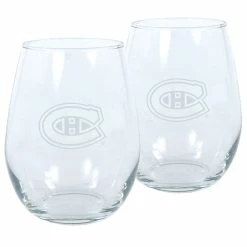 Mustang MONTREAL CANADIENS 17OZ STEMLESS WINE GLASS SET - 2 PACK