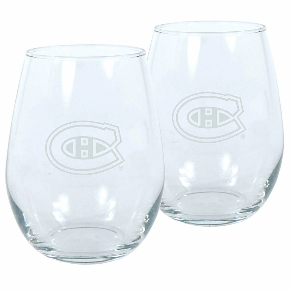 Mustang MONTREAL CANADIENS 17OZ STEMLESS WINE GLASS SET - 2 PACK 3 Mustang MONTREAL CANADIENS 17OZ STEMLESS WINE GLASS SET - 2 PACK