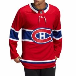MONTREAL CANADIENS ADIDAS ADIZERO PRIMEGREEN AUTHENTIC RED HOME JERSEY -Jersey shop MONTREAL CANADIENS ADIDAS ADIZERO PRIMEGREEN AUTHENTIC RED HOME JERSEY MODEL FRONT