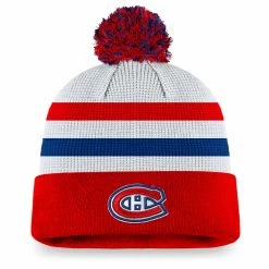 MONTREAL CANADIENS FANATICS MEN'S AUTHENTIC PRO DRAFT CUFF POM KNIT TOQUE
